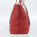 PRADA Tote Bag Leather Red Gold Auth 186125A-4