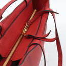 PRADA Tote Bag Leather Red Gold Auth 186125A-6