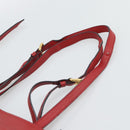 PRADA Tote Bag Leather Red Gold Auth 186125A-8