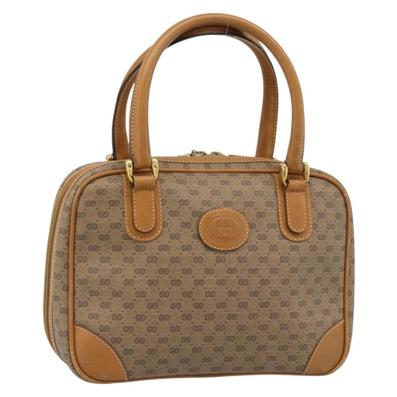 GUCCI Micro GG Supreme Hand Bag PVC Beige Gold 000 39 0030 Auth 186126