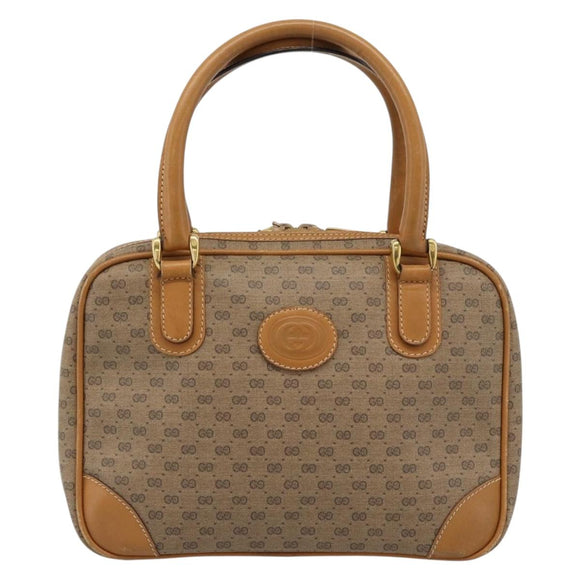 GUCCI Micro GG Supreme Hand Bag PVC Beige Gold 000 39 0030 Auth 186126