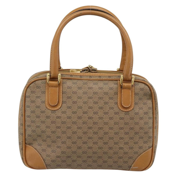 GUCCI Micro GG Supreme Hand Bag PVC Beige Gold 000 39 0030 Auth 186126