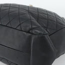 CHANEL 2.55 Chain Shoulder Bag Lamb Skin Black Silver CC Auth 186127V-10