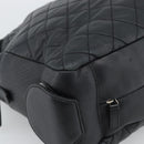 CHANEL 2.55 Chain Shoulder Bag Lamb Skin Black Silver CC Auth 186127V-11