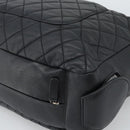 CHANEL 2.55 Chain Shoulder Bag Lamb Skin Black Silver CC Auth 186127V-12