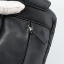CHANEL 2.55 Chain Shoulder Bag Lamb Skin Black Silver CC Auth 186127V-14
