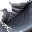 CHANEL 2.55 Chain Shoulder Bag Lamb Skin Black Silver CC Auth 186127V-24