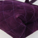 Salvatore Ferragamo Gancini Hand Bag Suede Purple Gold Auth 186128A-12