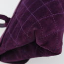 Salvatore Ferragamo Gancini Hand Bag Suede Purple Gold Auth 186128A-13