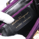 Salvatore Ferragamo Gancini Hand Bag Suede Purple Gold Auth 186128A-16