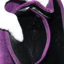 Salvatore Ferragamo Gancini Hand Bag Suede Purple Gold Auth 186128A-20