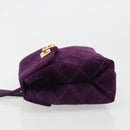Salvatore Ferragamo Gancini Hand Bag Suede Purple Gold Auth 186128A-5