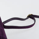 Salvatore Ferragamo Gancini Hand Bag Suede Purple Gold Auth 186128A-8