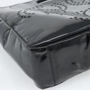CHANEL Hand Bag Patent leather Black Silver CC Auth 186129-15