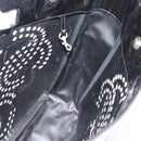 CHANEL Hand Bag Patent leather Black Silver CC Auth 186129-19