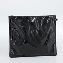CHANEL Hand Bag Patent leather Black Silver CC Auth 186129-21