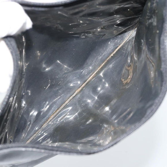 CHANEL Hand Bag Patent leather Black Silver CC Auth 186129