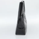CHANEL Hand Bag Patent leather Black Silver CC Auth 186129-4