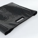 CHANEL Hand Bag Patent leather Black Silver CC Auth 186129-6