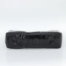 CHANEL Hand Bag Patent leather Black Silver CC Auth 186129-5