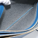 CELINE Trio Shoulder Bag Leather Blue Gold Auth 186131-19