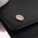 CELINE Chain Wallet Leather Black Silver Auth 186133M-18