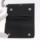 CELINE Chain Wallet Leather Black Silver Auth 186133M-9
