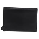 CELINE Chain Wallet Leather Black Silver Auth 186133M-2