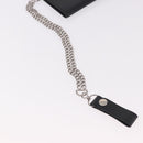 CELINE Chain Wallet Leather Black Silver Auth 186133M-6
