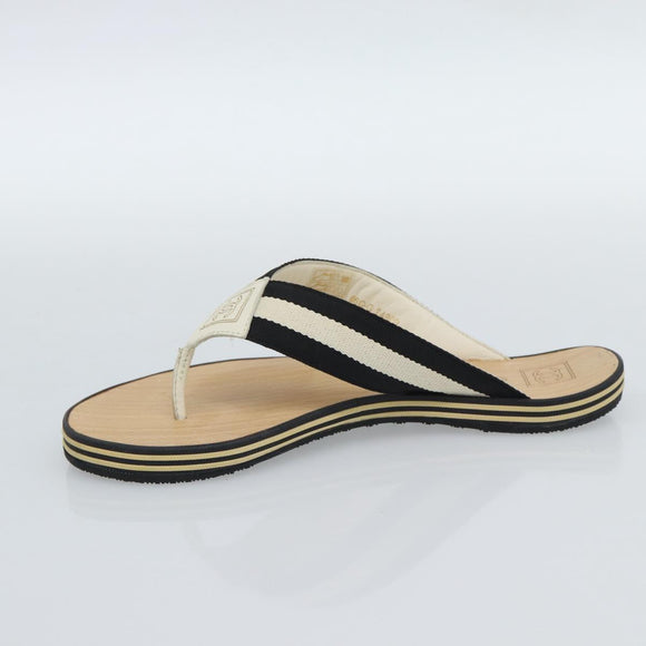 CHANEL COCO Mark Beach Sandals Wood Beige CC Auth 186134M