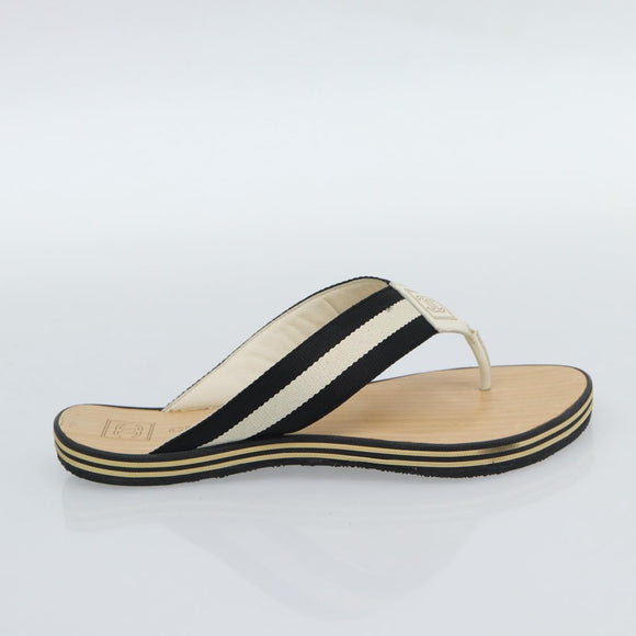 CHANEL COCO Mark Beach Sandals Wood Beige CC Auth 186134M