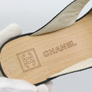 CHANEL COCO Mark Beach Sandals Wood Beige CC Auth 186134M-18