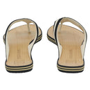 CHANEL COCO Mark Beach Sandals Wood Beige CC Auth 186134M-3