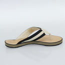 CHANEL COCO Mark Beach Sandals Wood Beige CC Auth 186134M-4