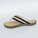 CHANEL COCO Mark Beach Sandals Wood Beige CC Auth 186134M-5