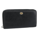 GUCCI Long Wallet Leather Black Silver 575988 Auth 186135M-1