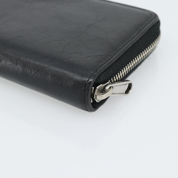 GUCCI Long Wallet Leather Black Silver 575988 Auth 186135M