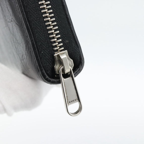 GUCCI Long Wallet Leather Black Silver 575988 Auth 186135M