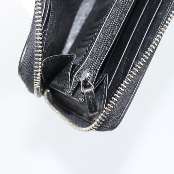 GUCCI Long Wallet Leather Black Silver 575988 Auth 186135M