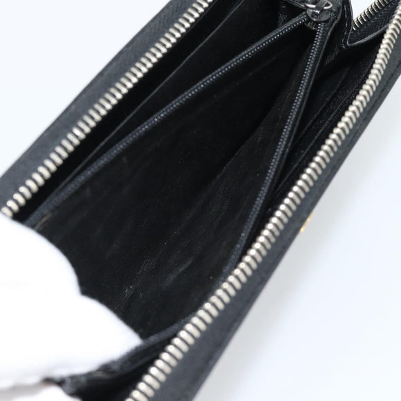 GUCCI Long Wallet Leather Black Silver 575988 Auth 186135M