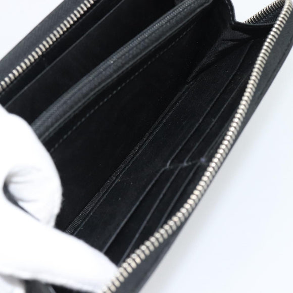 GUCCI Long Wallet Leather Black Silver 575988 Auth 186135M