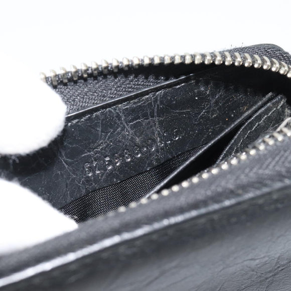 GUCCI Long Wallet Leather Black Silver 575988 Auth 186135M