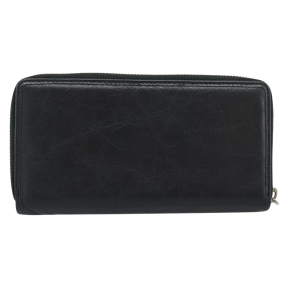 GUCCI Long Wallet Leather Black Silver 575988 Auth 186135M