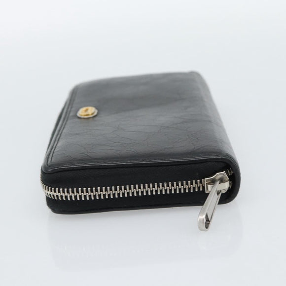 GUCCI Long Wallet Leather Black Silver 575988 Auth 186135M