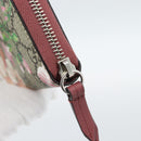 GUCCI GG Supreme Long Wallet PVC Beige Silver 404071 Auth 186136M-12