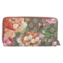 GUCCI GG Supreme Long Wallet PVC Beige Silver 404071 Auth 186136M-3