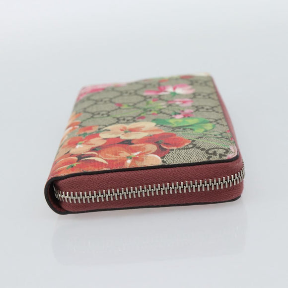 GUCCI GG Supreme Long Wallet PVC Beige Silver 404071 Auth 186136M