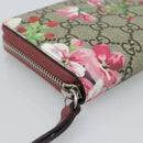 GUCCI GG Supreme Long Wallet PVC Beige Silver 404071 Auth 186136M-9