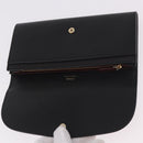 CARTIER Long Wallet Leather Black Gold Auth 186137V-18
