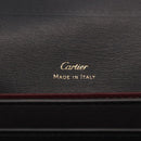 CARTIER Long Wallet Leather Black Gold Auth 186137V-19